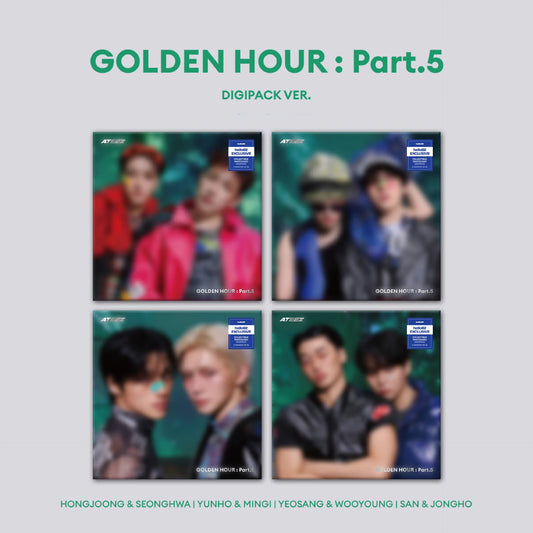 ATEEZ - 14th Mini Album GOLDEN HOUR : PART.5 Digipack Unit Ver. HELLO82 EUROPE EXCLUSIVE (Random Unit)