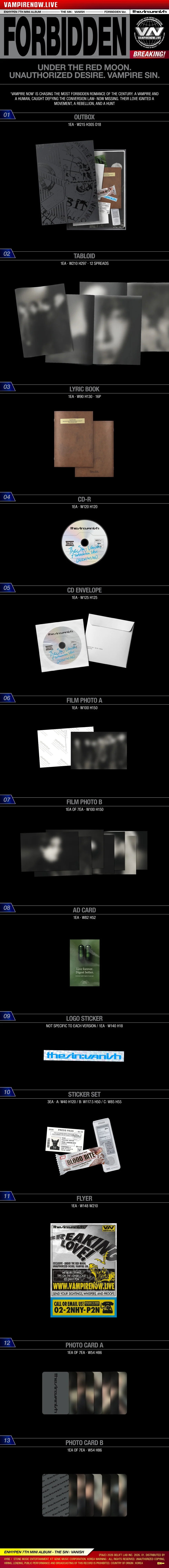 ENHYPEN - 7th Mini Album [THE SIN : VANISH] Standard Ver. RANDOM