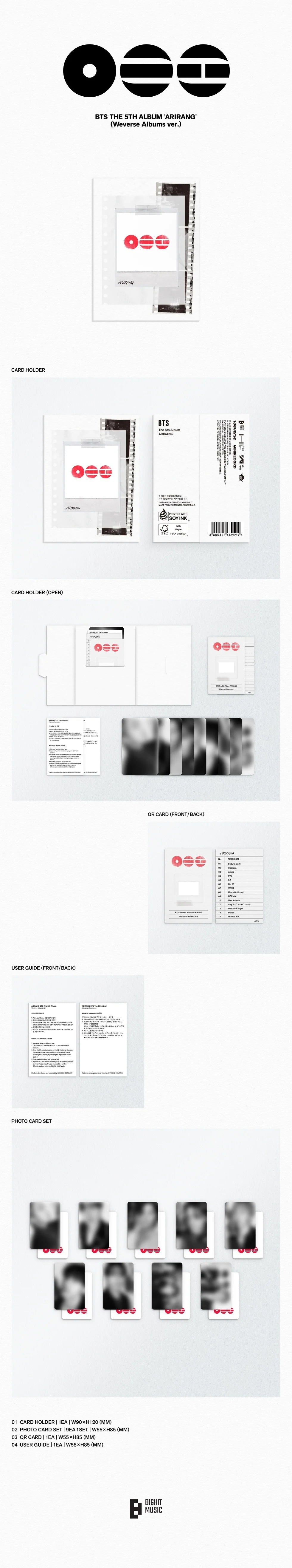 BTS - 5th Full Album 'ARIRANG' Weverse Albums Ver. (POB Choice)