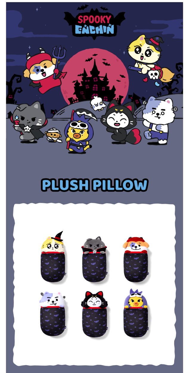 [PREORDER] [SHIPS IN NOV-DEC] ENHYPEN - 'SPOOKY ENCHIN' OFFICIAL MD - PLUSH PILLOW (Member Choice)