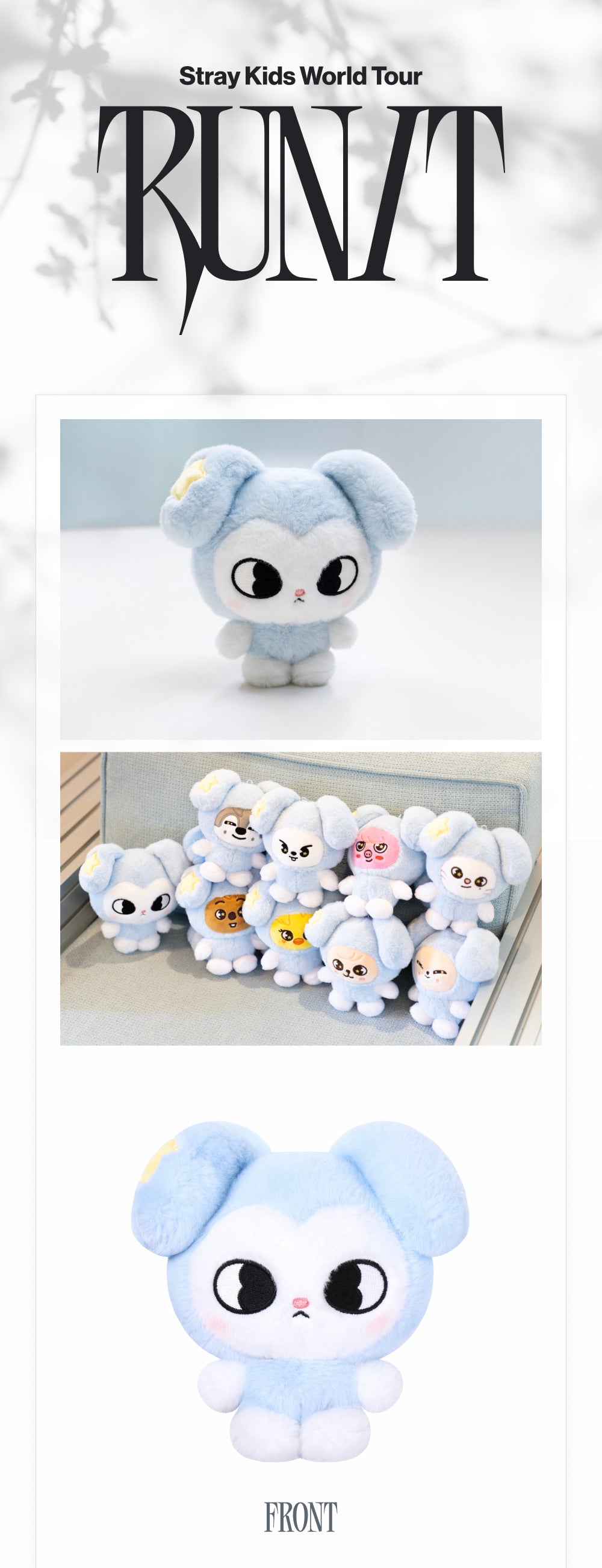 [PREORDER] [SHIPS IN SEPT-OCT] Stray Kids - World Tour [RUN IT SEOUL] OFFICIAL MD - TASY PLUSH ORIGINAL Ver.