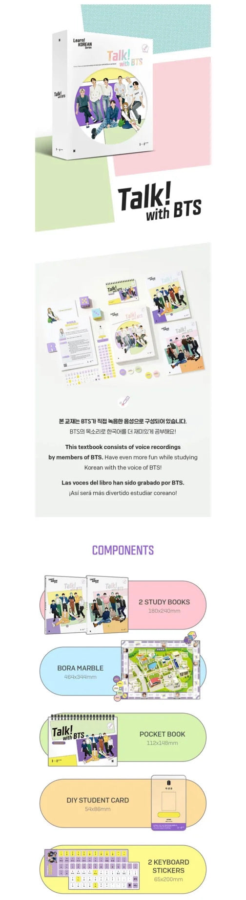 [ON BACK-ORDER] [SHIPS IN 2-3 WEEKS] BTS - TALK! WITH BTS LEARN KOREAN SERIES
