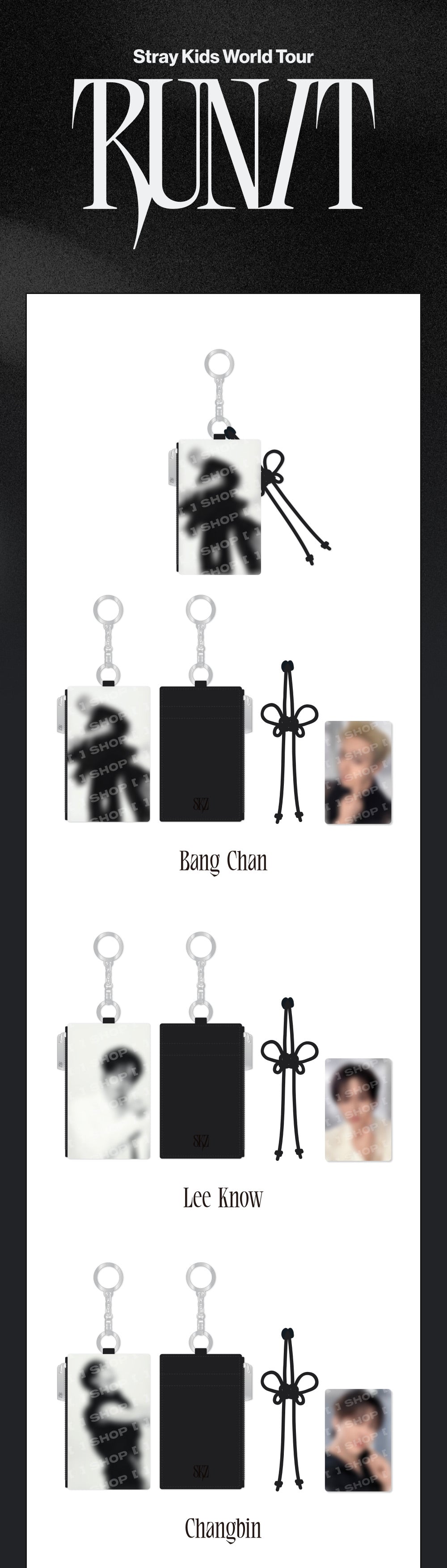 [PREORDER] [SHIPS IN SEPT-OCT] Stray Kids - World Tour [RUN IT SEOUL] OFFICIAL MD - CARD HOLDER KEYRING (Member Choice)