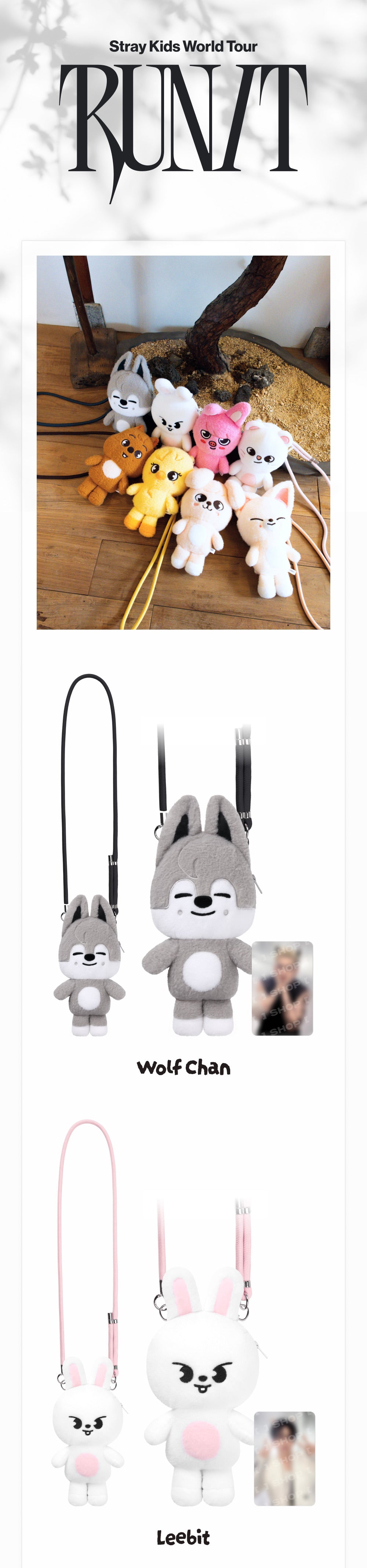 [PREORDER] [SHIPS IN SEPT-OCT] Stray Kids - World Tour [RUN IT SEOUL] OFFICIAL MD - SKZOO PLUSH CROSS BAG (SKZOO Choice)