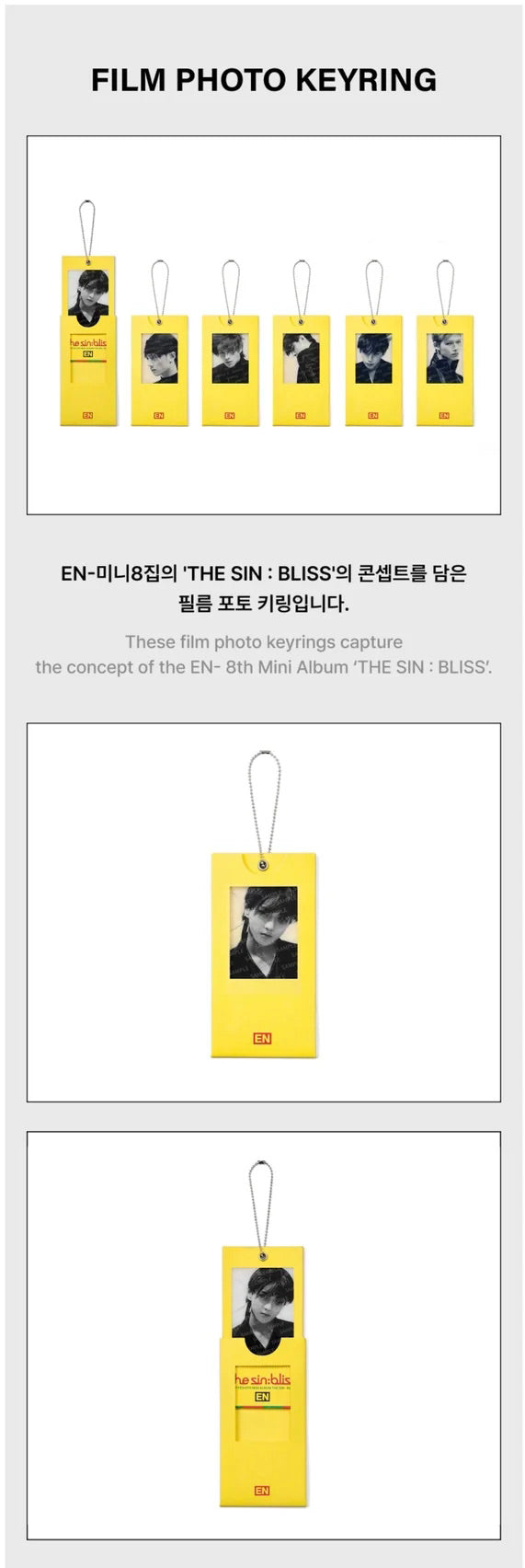 [PREORDER] [SHIPS IN OCT-NOV] ENHYPEN - THE SIN : BLISS POP UP OFFICIAL MD FILM PHOTO KEYRING (Member Choice)