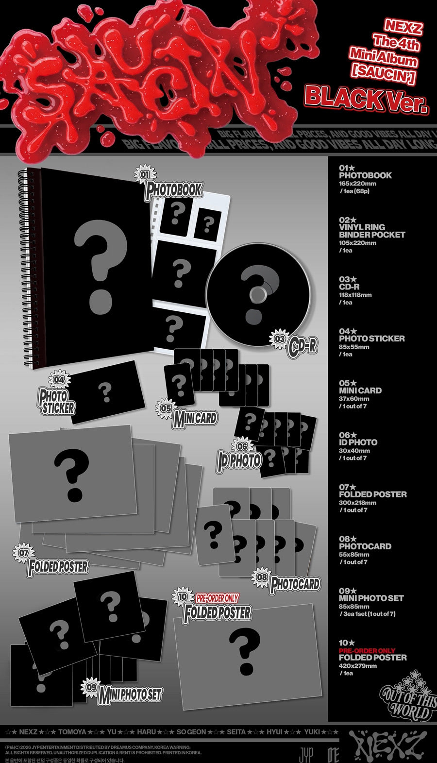 [PREORDER] [SHIPS IN SEPT-OCT] NEXZ – The 4th Mini Album [SAUCIN’] STANDARD Ver. (Version Choice)
