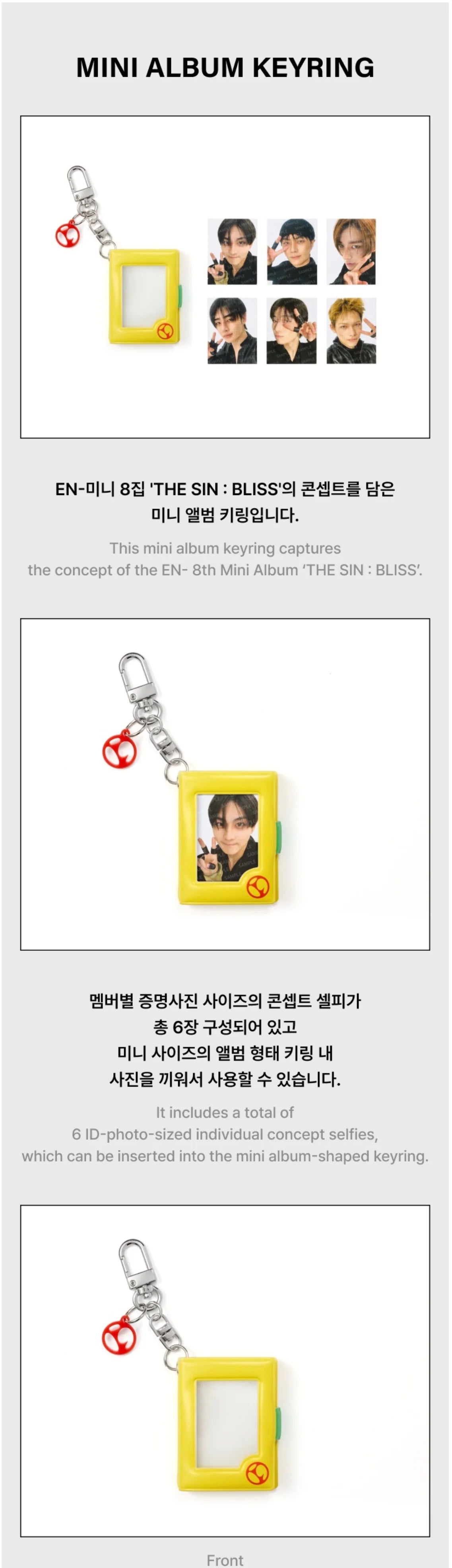 [PREORDER] [SHIPS IN OCT-NOV] ENHYPEN - THE SIN : BLISS POP UP OFFICIAL MD MINI ALBUM KEYRING