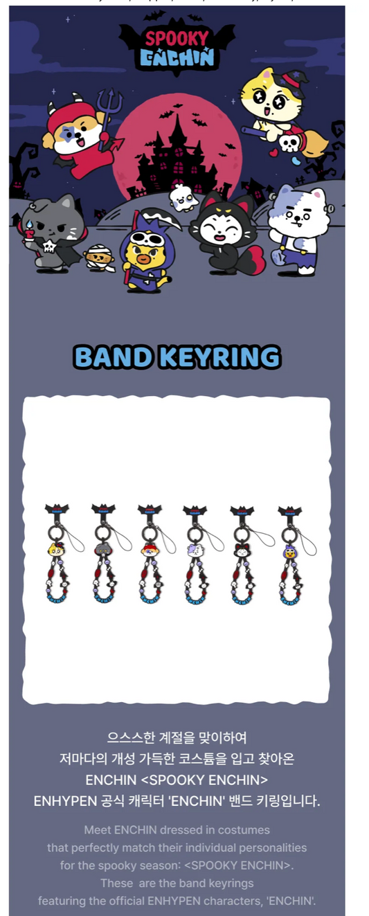 [PREORDER] [SHIPS IN NOV-DEC] ENHYPEN - 'SPOOKY ENCHIN' OFFICIAL MD - BAND KEYRING (Member Choice)