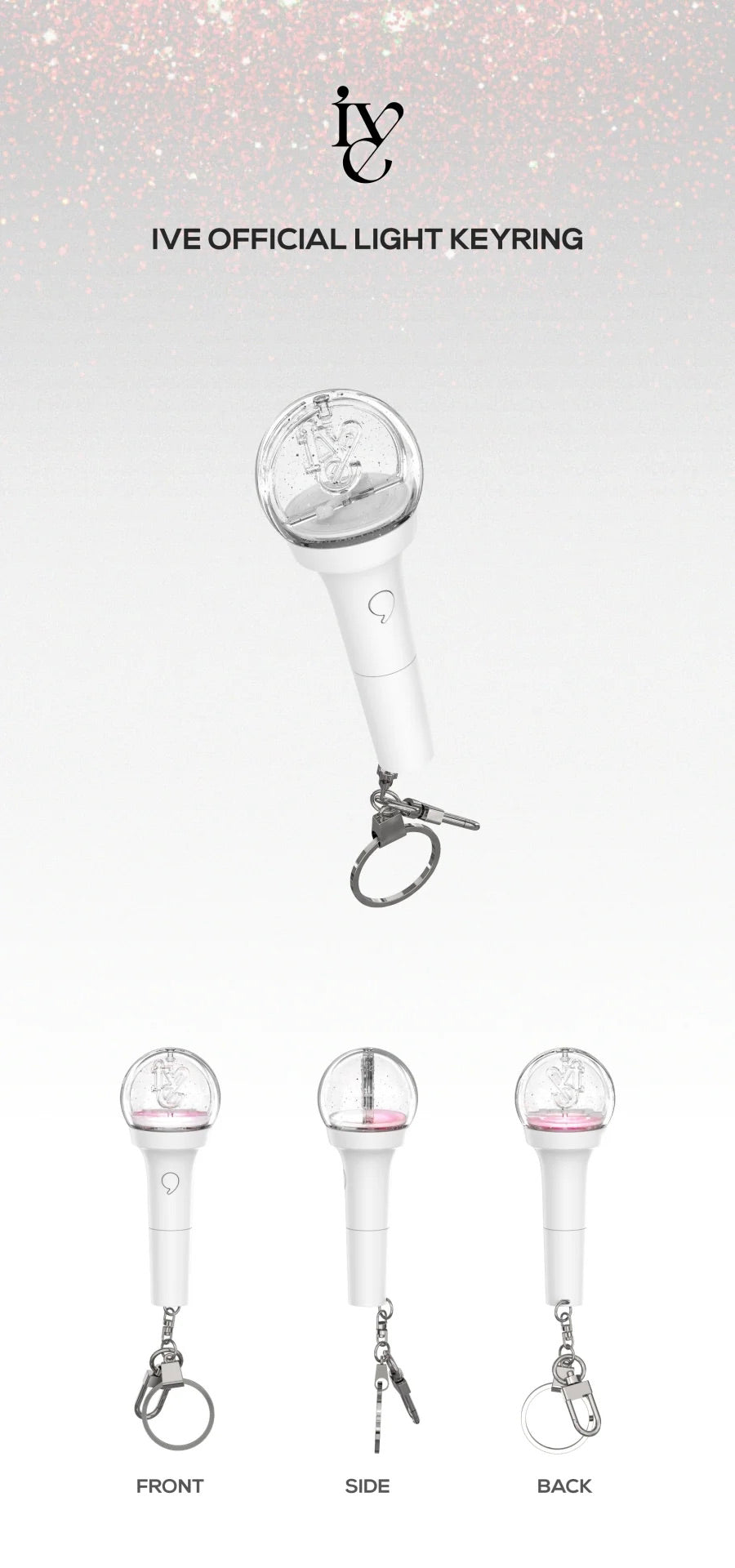 [SHIPS IN JULY] IVE - OFFICIAL LIGHT STICK KEYRING