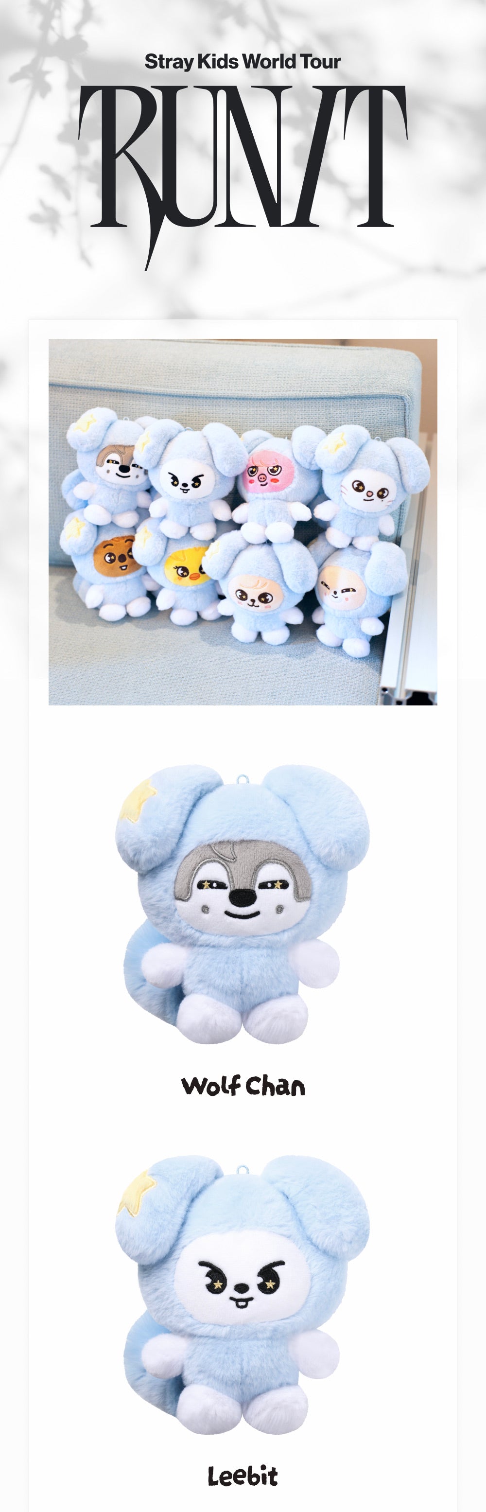 [PREORDER] [SHIPS IN SEPT-OCT] Stray Kids - World Tour [RUN IT SEOUL] OFFICIAL MD - SKZOO PLUSH in TASY (SKZOO Choice)