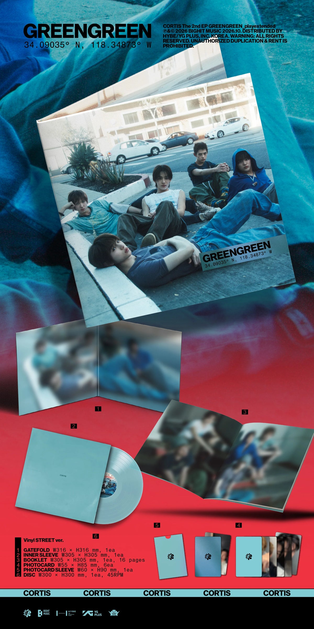 [PREORDER] [SHIPS IN NOV-DEC] CORTIS - GREENGREEN_PLAYEXTENDED 2nd EP Album - VINYL STREET Ver.