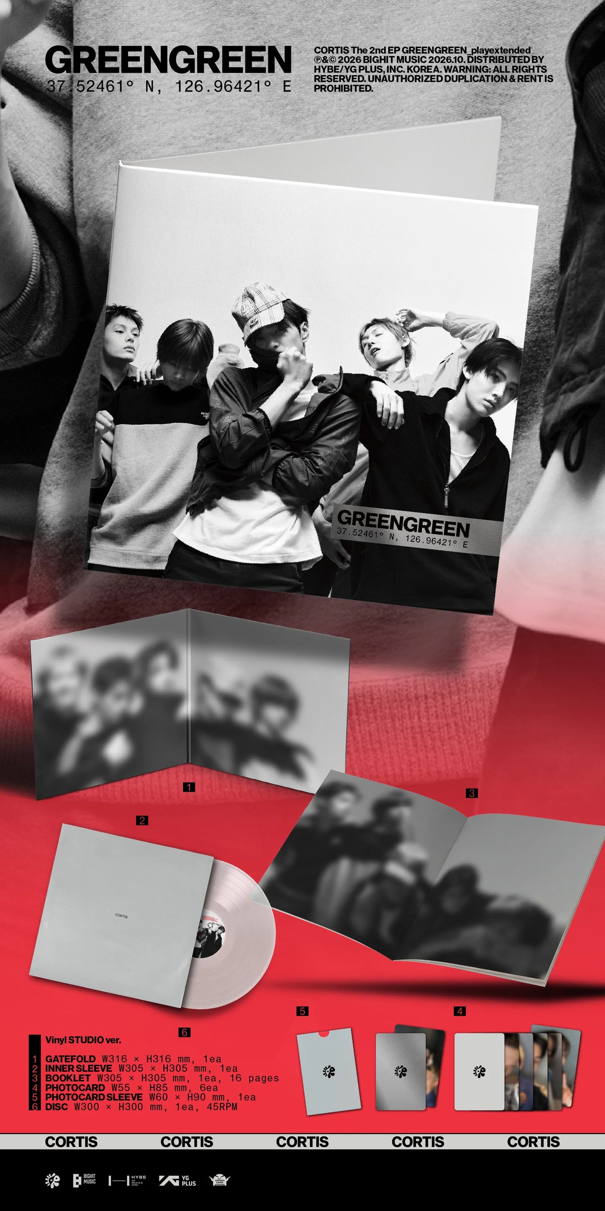 [PREORDER] [SHIPS IN NOV-DEC] CORTIS - GREENGREEN_PLAYEXTENDED 2nd EP Album - VINYL STUDIO Ver.