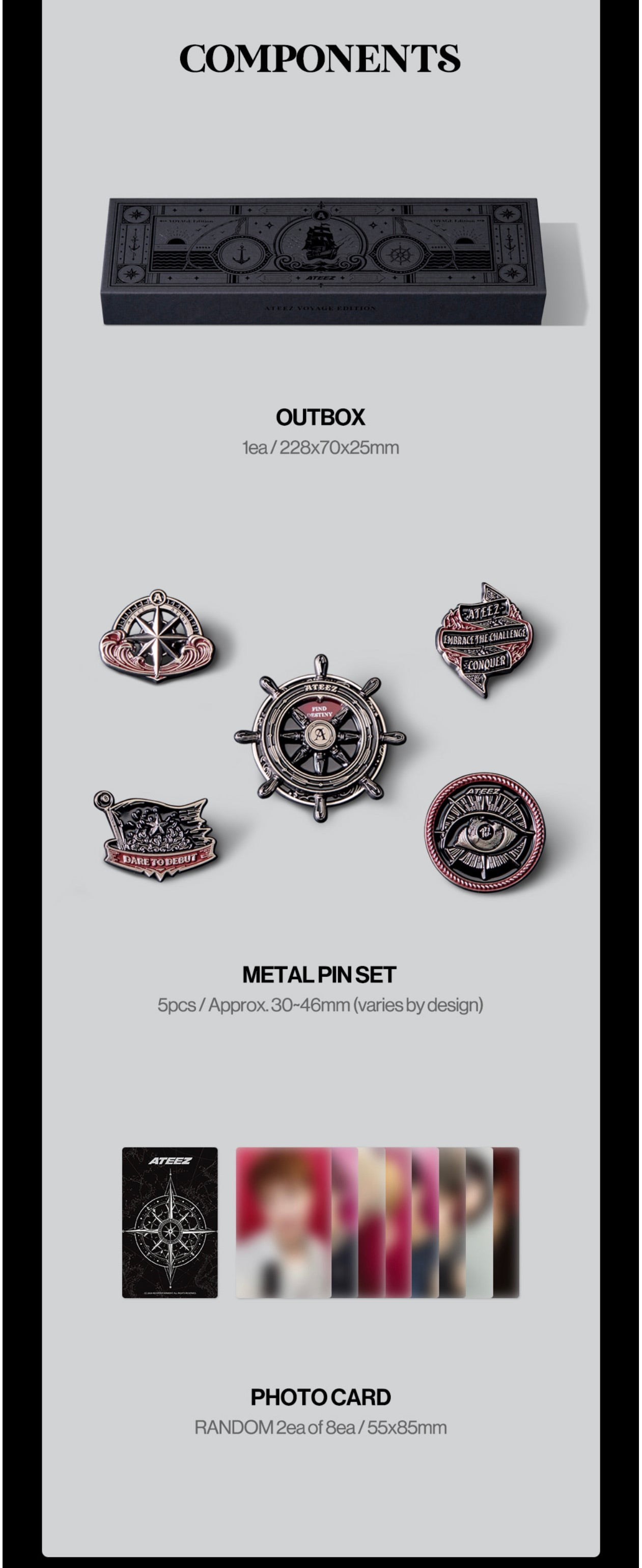 [PREORDER] [SHIPS IN SEPT-OCT] ATEEZ - ATEEZ X FANPLDAY OFFICIAL MD METAL PIN SET VOYAGE EDITION