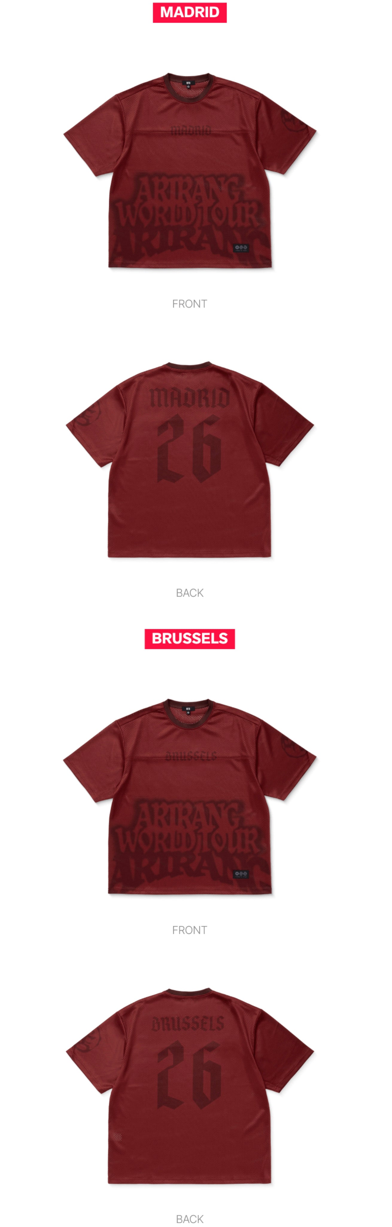 [PREORDER] [SHIPS IN DEC-JAN] BTS - ARIRANG WORLD TOUR OFFICIAL MD TOUR JERSEY EUROPE Ver. (Size & City Choice)