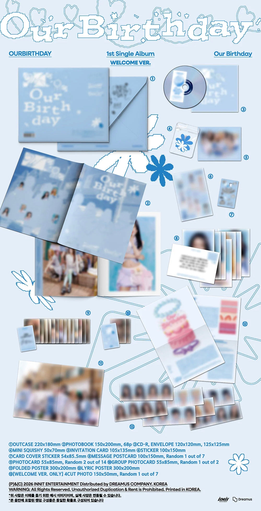 [PREORDER] [SHIPS IN SEPT-OCT] OURBIRTHDAY - OUR BIRTHDAY 1ST SINGLE ALBUM PHOTOBOOK Ver. (RANDOM)