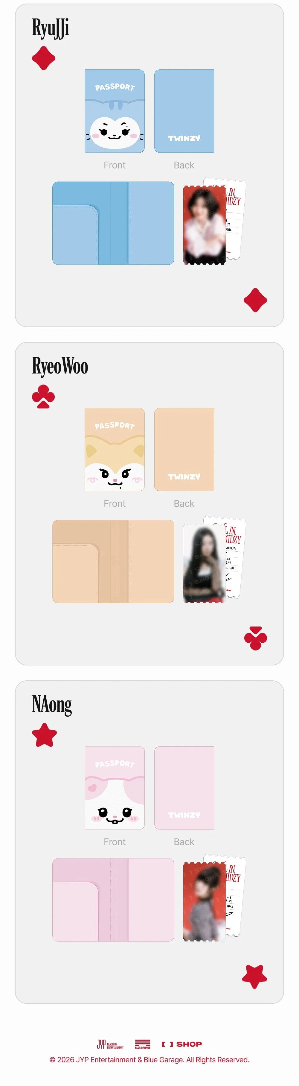 [PREORDER] [SHIPS IN JAN-FEB 2027] ITZY - ALL IN, MIDZY 5TH FAN MEETING OFFICIAL MD TWINZY PASSPORT COVER SET (Member Choice)