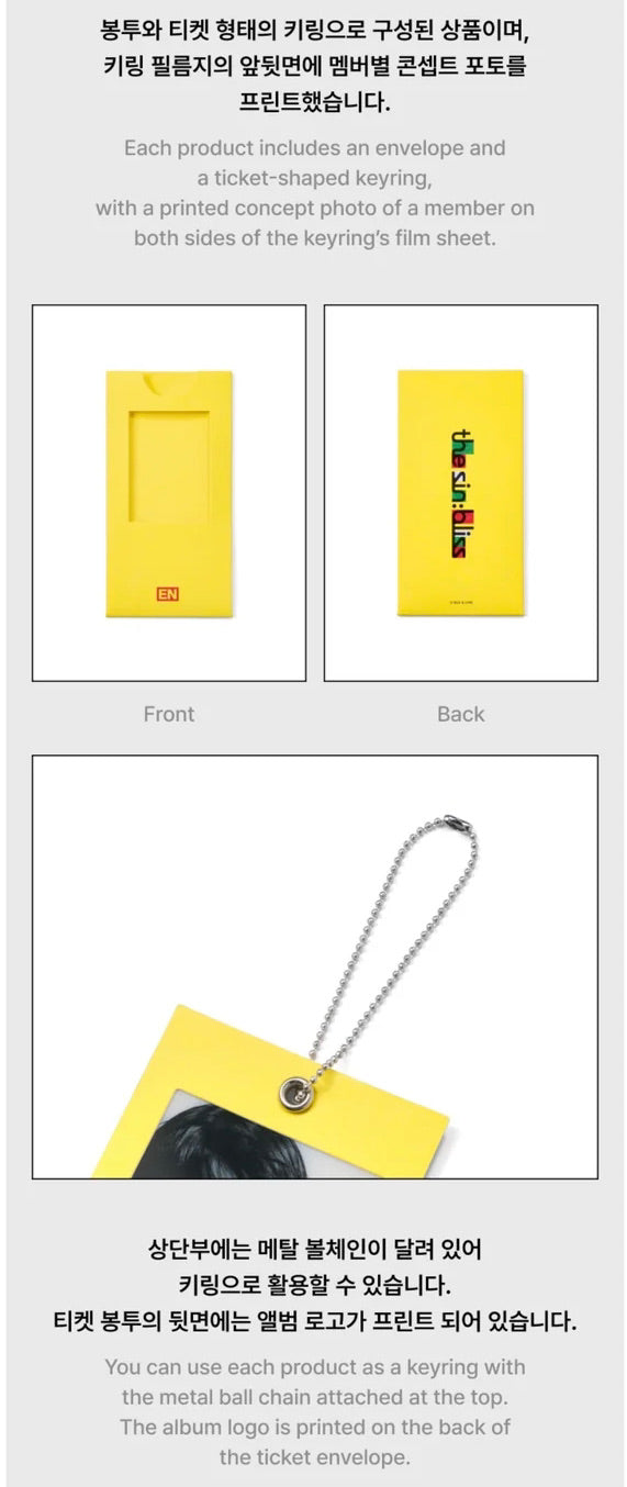 [PREORDER] [SHIPS IN OCT-NOV] ENHYPEN - THE SIN : BLISS POP UP OFFICIAL MD FILM PHOTO KEYRING (Member Choice)