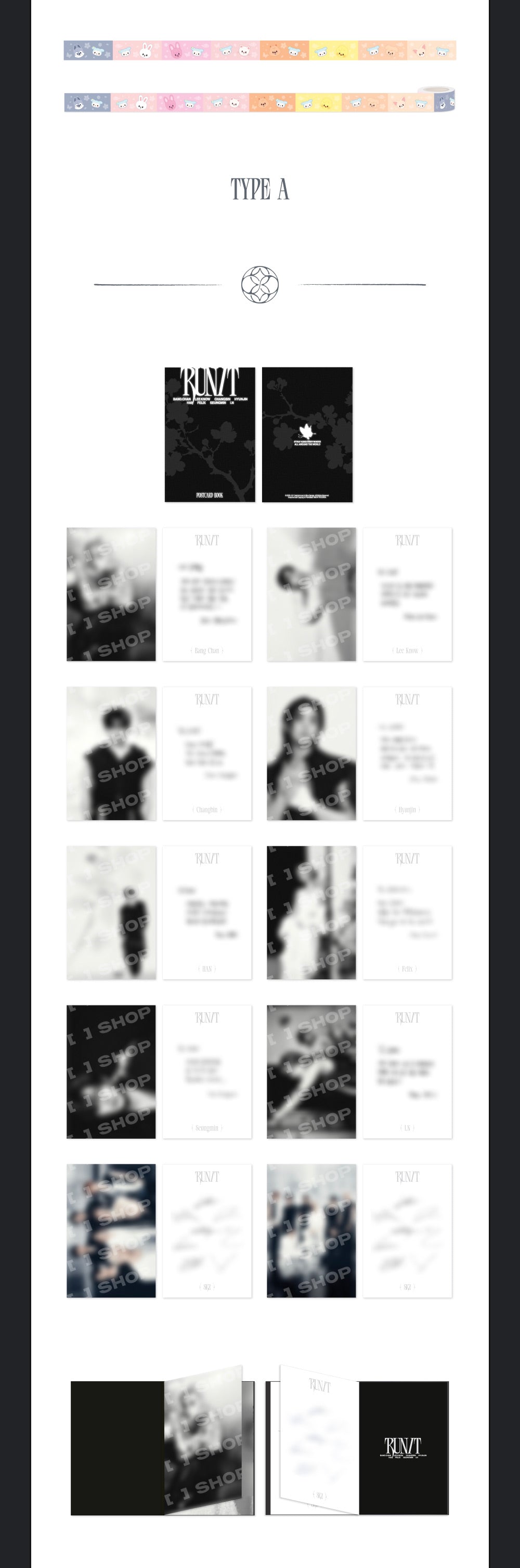 [PREORDER] [SHIPS IN SEPT-OCT] Stray Kids - World Tour [RUN IT SEOUL] OFFICIAL MD - POSTCARD BOOK & ROLL STICKER SET (Type Choice)