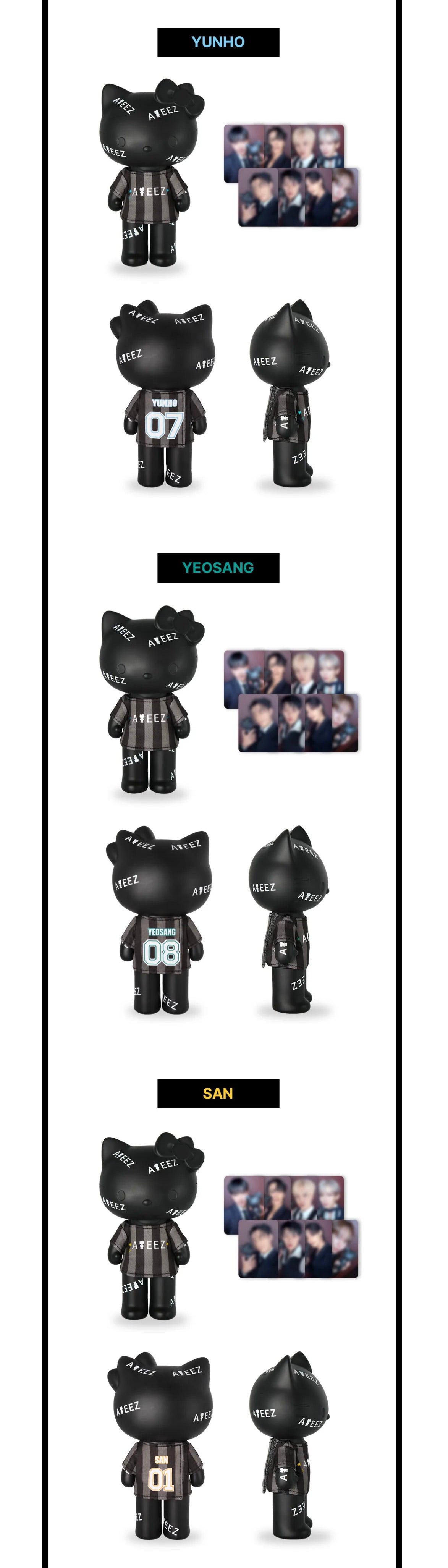[PREORDER] [SHIPS IN DEC 2026-JAN 2027] ATEEZ - ATEEZ X HELLO KITTY POP UP OFFICIAL MD ATEEZ FIGURE (With T-Shirt & Photocard Set 8EA)