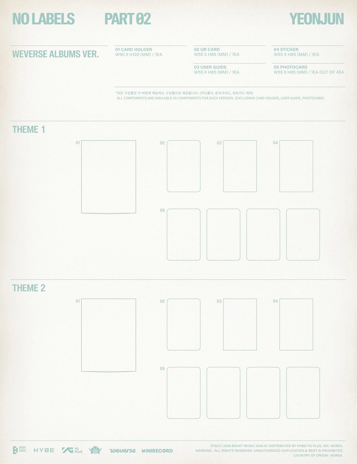 [PREORDER] [SHIPS IN AUG-SEPT] TXT YEONJUN - [NO LABELS: PART 02] (Weverse Albums Ver.)