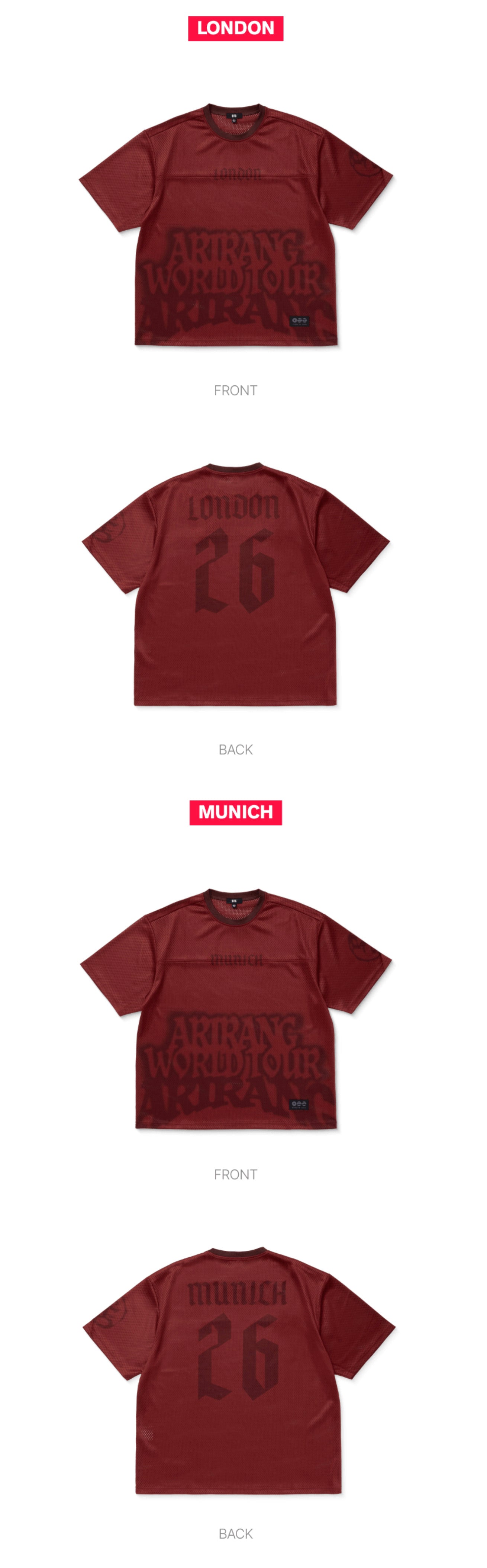 [PREORDER] [SHIPS IN DEC-JAN] BTS - ARIRANG WORLD TOUR OFFICIAL MD TOUR JERSEY EUROPE Ver. (Size & City Choice)