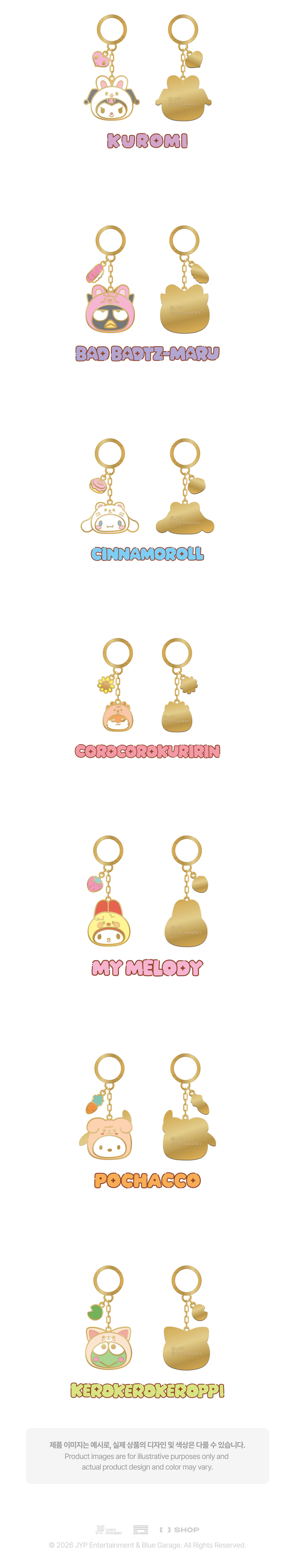[PREORDER] [SHIPS IN NOV-DEC] Stray Kids - [2026 SKZOO X SANRIO CHARACTERS OFFICIAL MD] METAL KEYRING (Type Choice)
