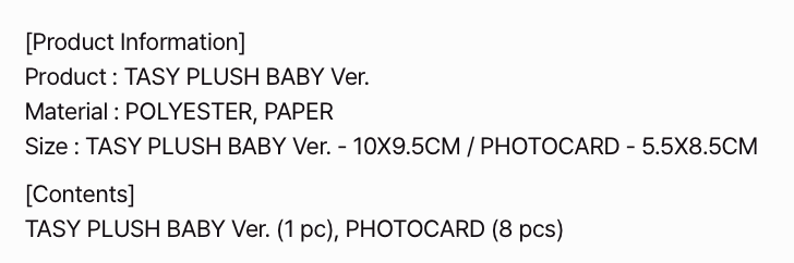 [PREORDER] [SHIPS IN SEPT-OCT] Stray Kids - World Tour [RUN IT SEOUL] OFFICIAL MD - TASY PLUSH BABY Ver.