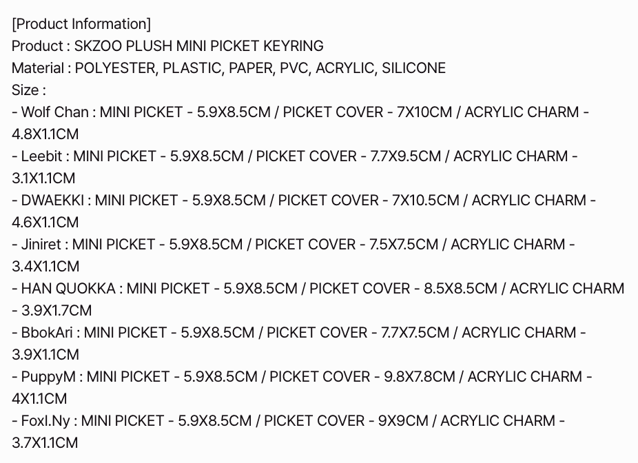 [PREORDER] [SHIPS IN SEPT-OCT] Stray Kids - World Tour [RUN IT SEOUL] OFFICIAL MD - SKZOO PLUSH MINI PICKET KEYRING (SKZOO Choice)