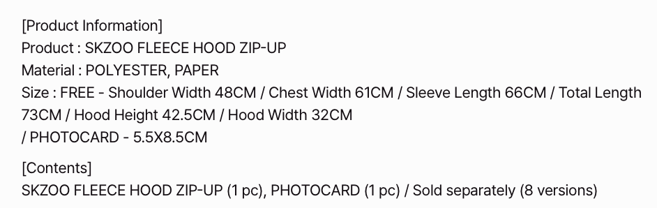 [PREORDER] [SHIPS IN SEPT-OCT] Stray Kids - World Tour [RUN IT SEOUL] OFFICIAL MD - SKZOO FLEECE HOOD ZIP-UP (SKZOO Choice)
