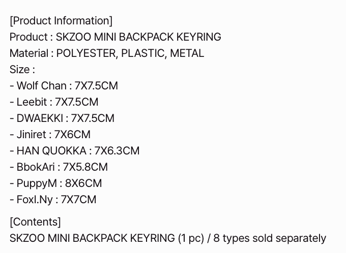 [PREORDER] [SHIPS IN SEPT-OCT] Stray Kids - World Tour [RUN IT SEOUL] OFFICIAL MD - SKZOO MINI BACKPACK KEYRING (SKZOO Choice)