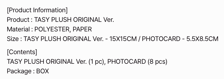 [PREORDER] [SHIPS IN SEPT-OCT] Stray Kids - World Tour [RUN IT SEOUL] OFFICIAL MD - TASY PLUSH ORIGINAL Ver.