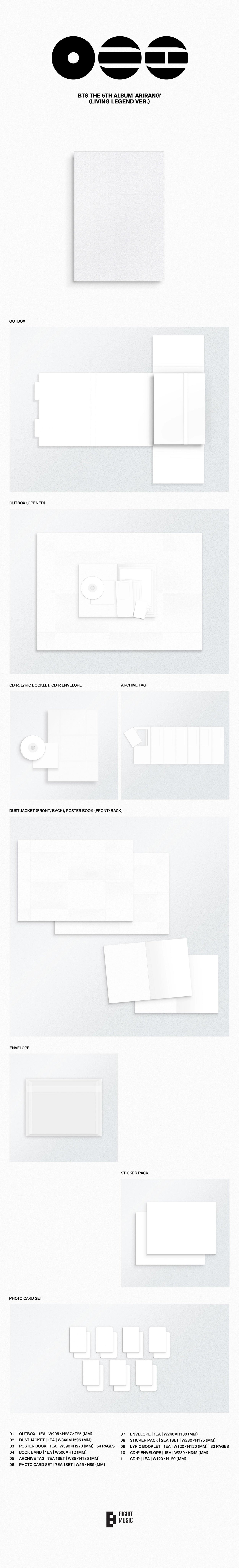 BTS - 5th Full Album 'ARIRANG' Weverse Early Bird Gift Set (Standard + Living Legend + Weverse Albums)