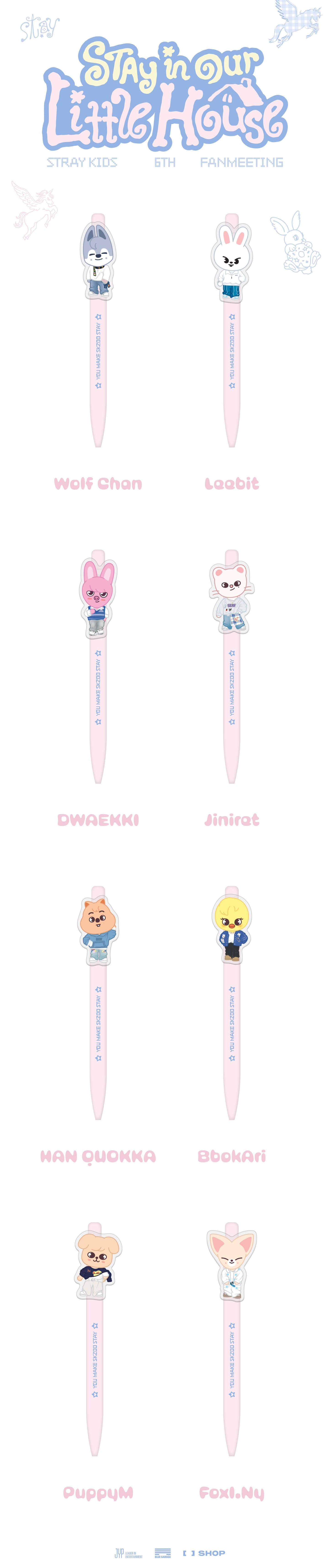[PREORDER] Stray Kids 6TH FANMEETING OFFICIAL MD [STAY in Our Little House] - SKZOO GEL PEN  (Member Choice)