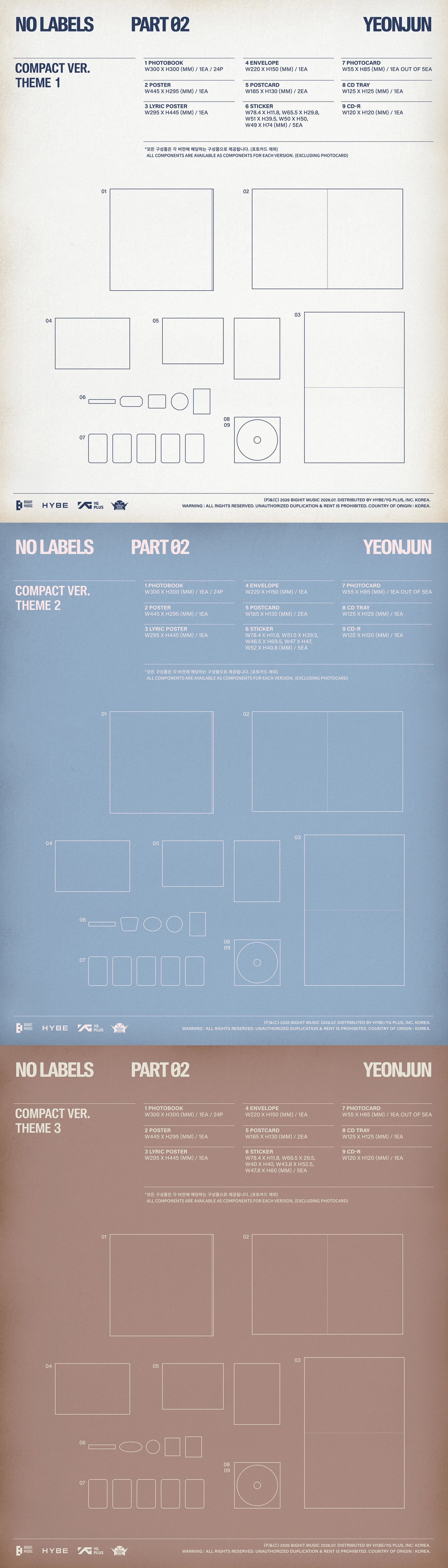 [PREORDER] [SHIPS IN AUG-SEPT] TXT YEONJUN - [NO LABELS: PART 02] (Compact Ver.) (RANDOM)