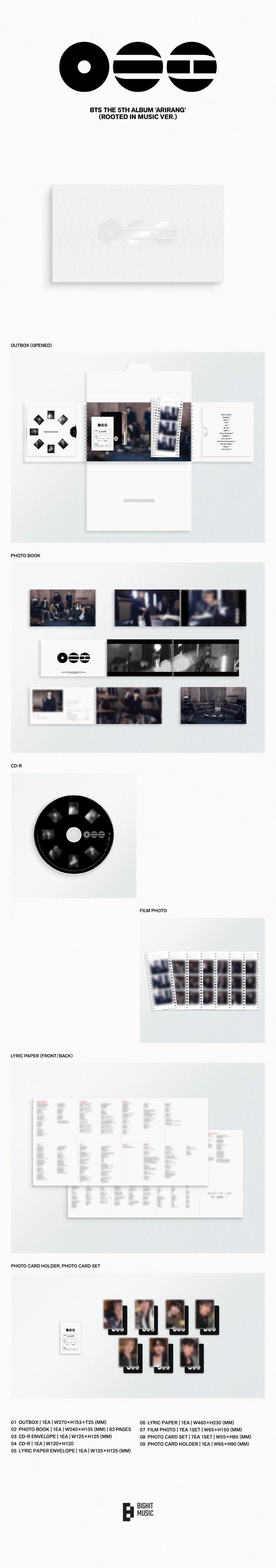 BTS - 5th Full Album 'ARIRANG' Standard ROOTED IN MUSIC Ver. (POB Choice)