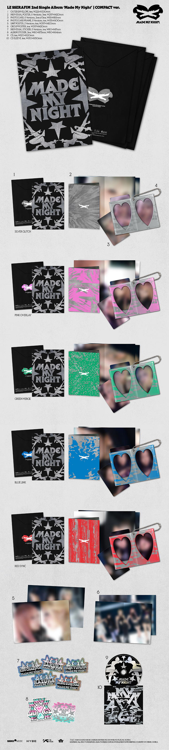 [PREORDER] [SHIPS IN OCT-NOV] LE SSERAFIM - 'MADE MY NIGHT' 2ND SINGLE ALBUM - COMPACT Ver. (Random)