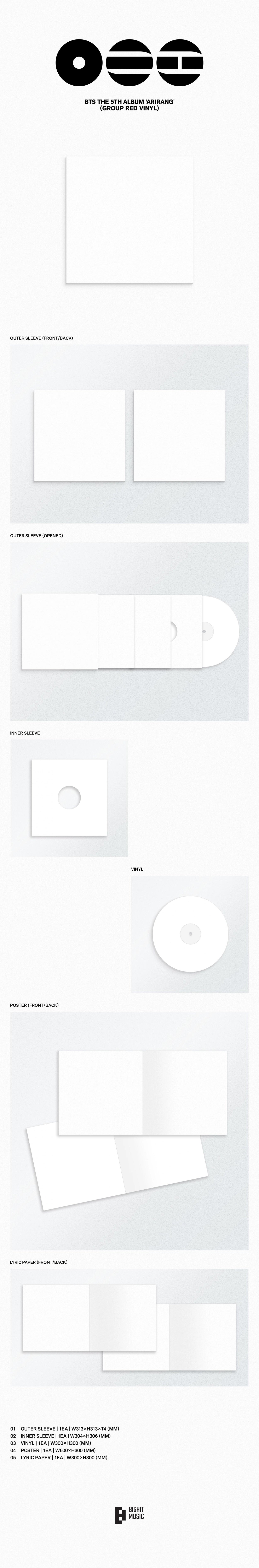 [PREORDER] BTS - 5th Full Album 'ARIRANG' GROUP RED VINYL