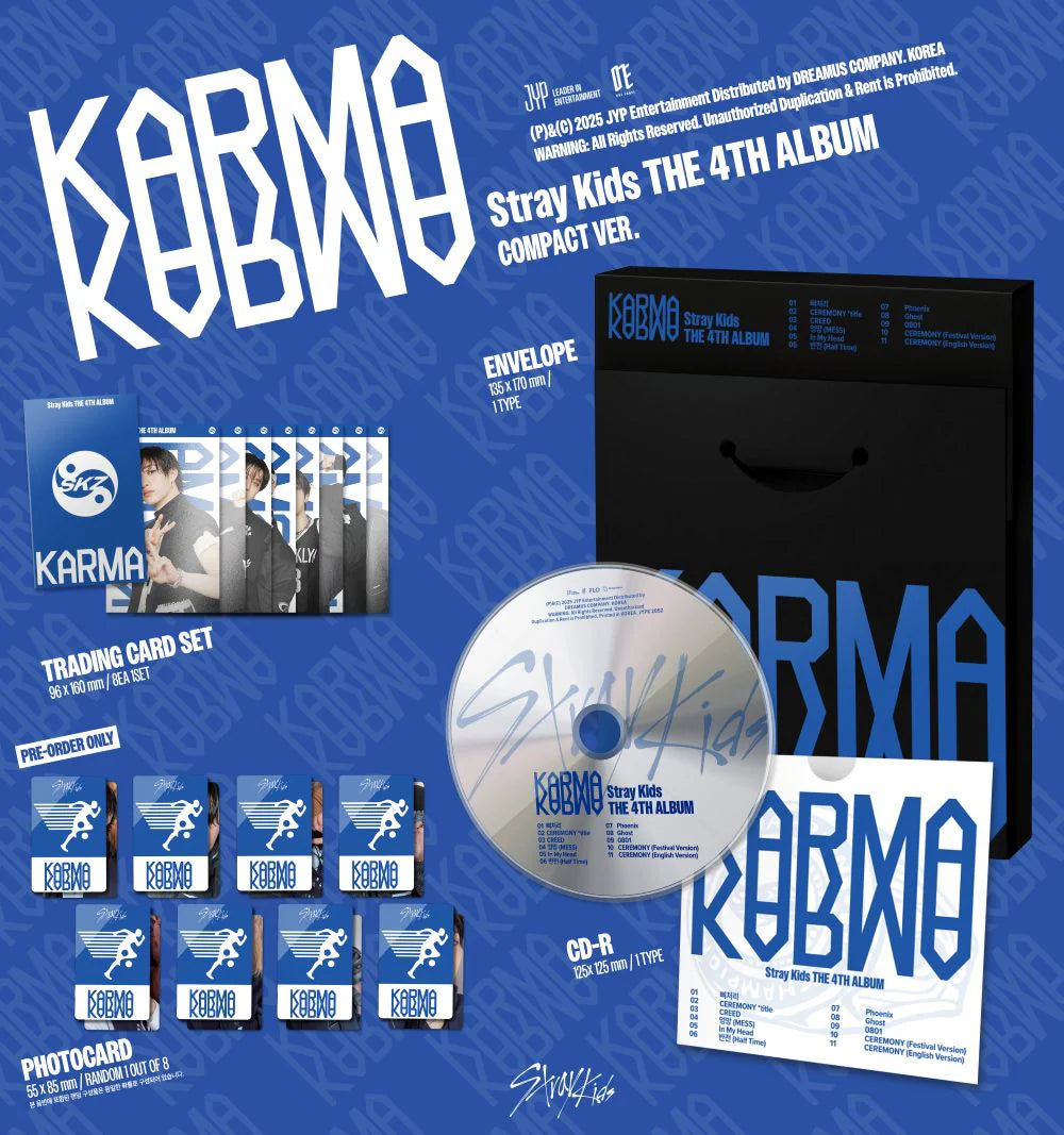 Stray Kids - 4TH ALBUM [KARMA] (COMPACT VER.) + Random Photocard (Soundwave)