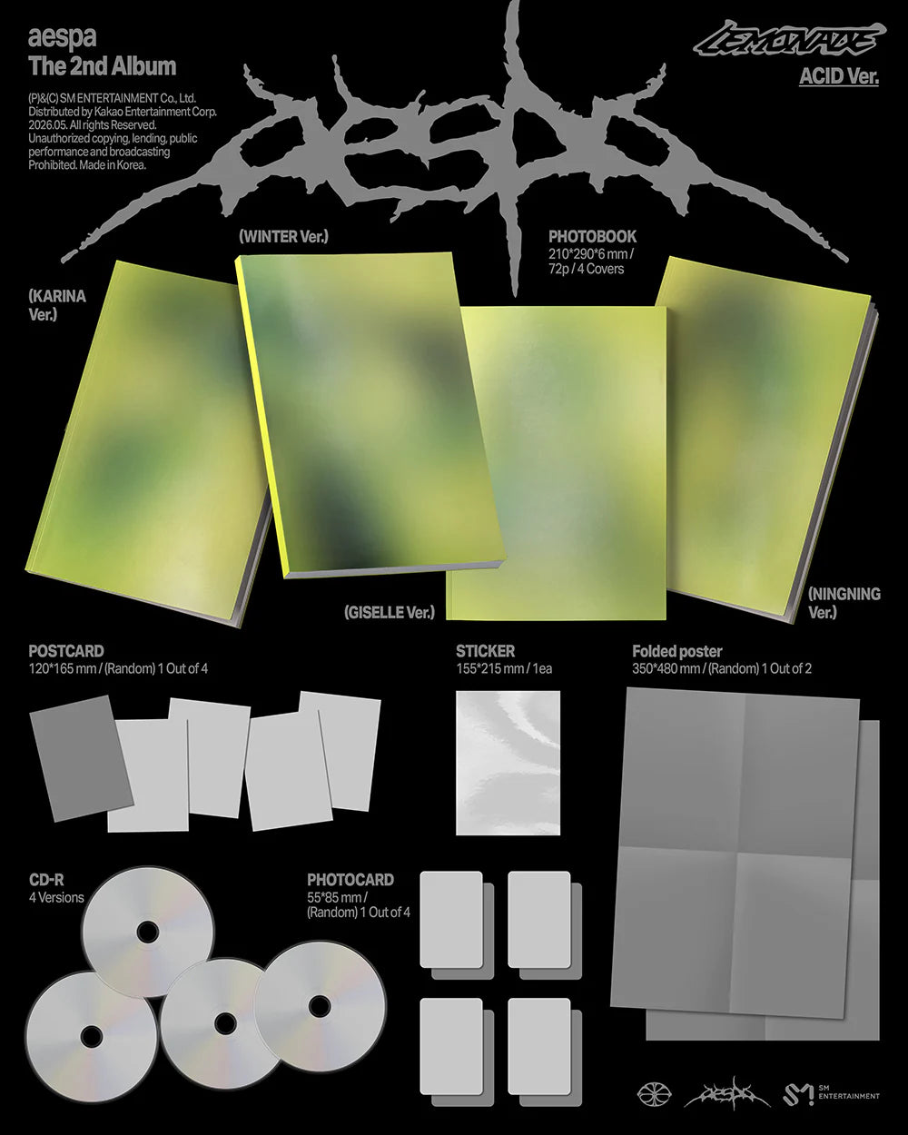 [PREORDER] AESPA - LEMONADE 2nd Album ACID Ver. RANDOM