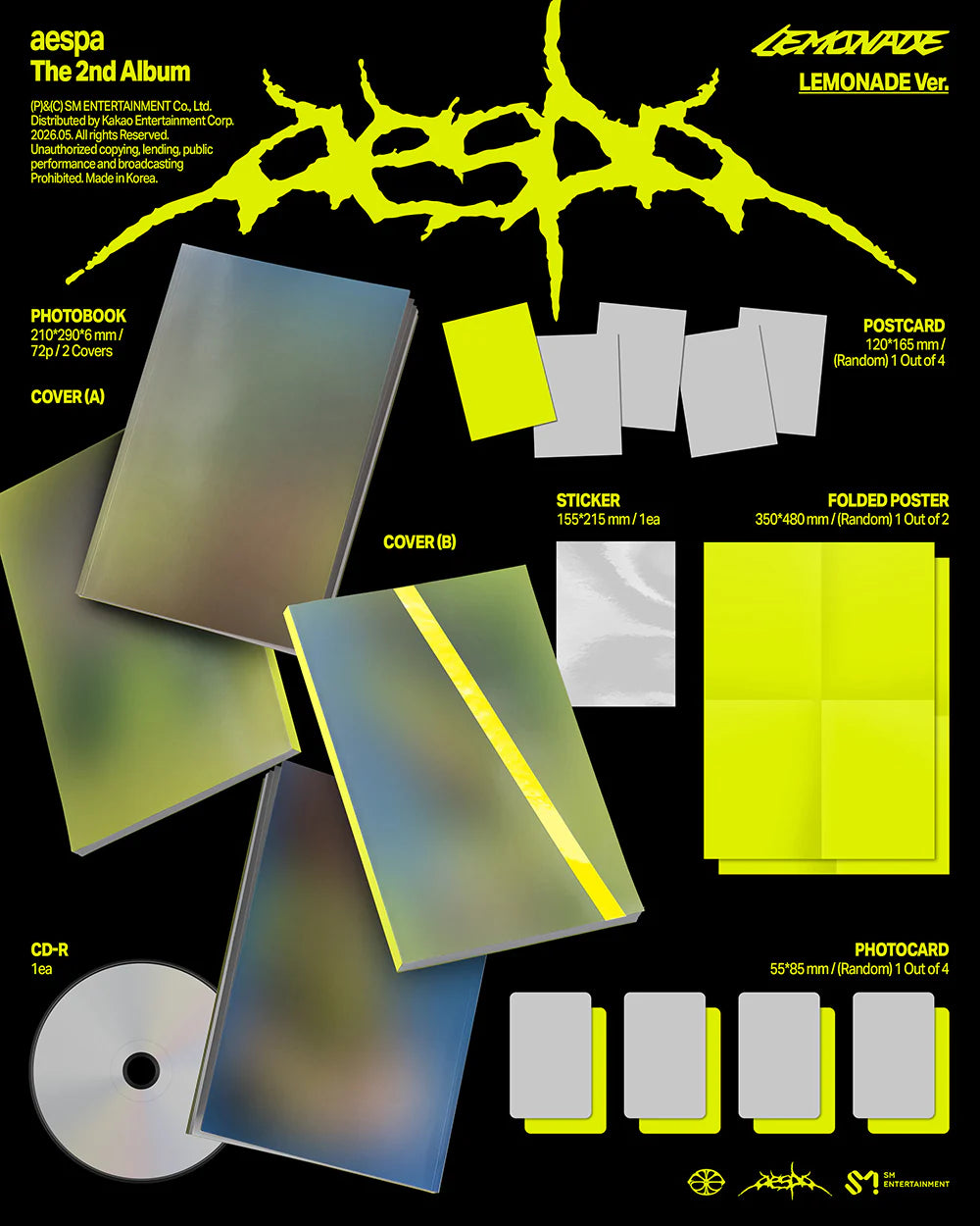 [PREORDER] AESPA - LEMONADE 2nd Album LEMONADE Ver. RANDOM