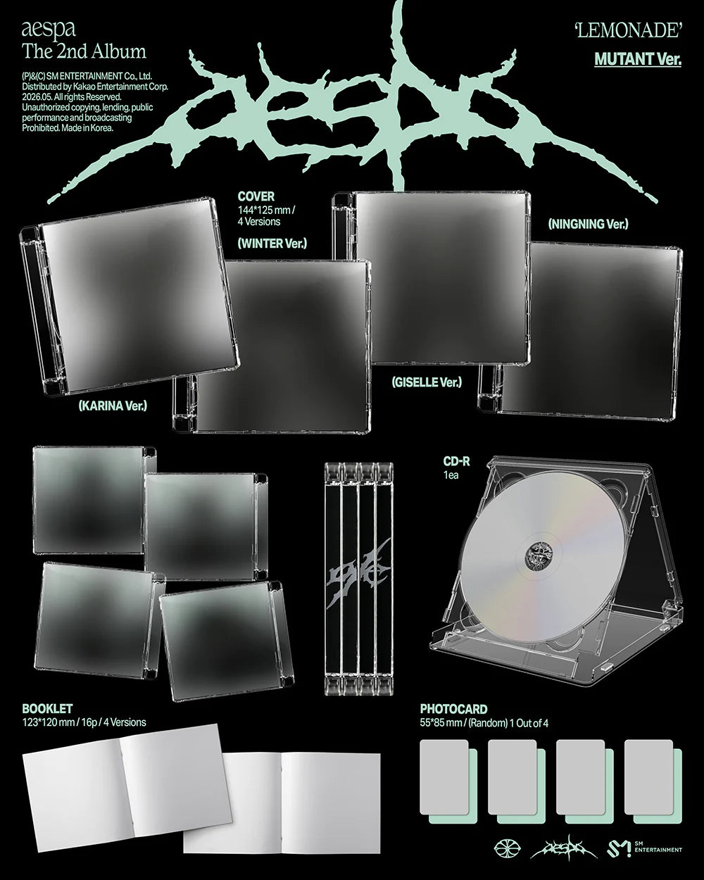 [PREORDER]  AESPA - LEMONADE 2nd Album MUTANT Ver. RANDOM