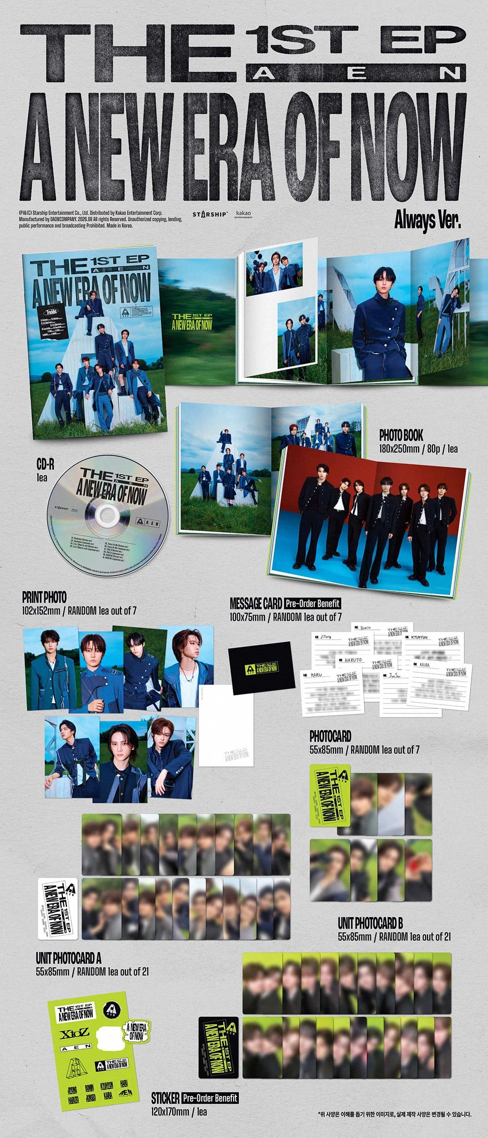 [PREORDER] [SHIPS IN SEPT-OCT] AEN - 'A NEW ERA OF NOW' 1ST EP ALBUM STANDARD Always Ver.