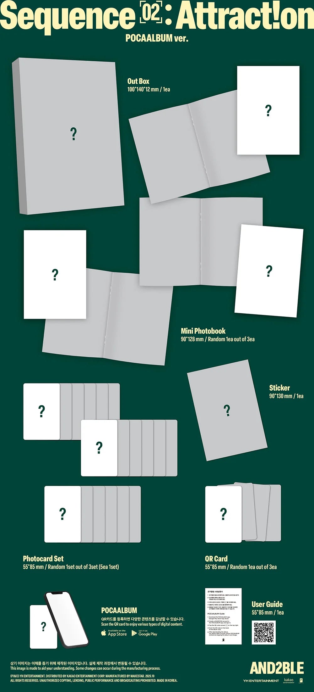 [PREORDER] [SHIPS IN DEC 2026-JAN 2027] AND2BLE - 'SEQUENCE 02 : ATTRACTION' 2ND MINI ALBUM POCAALBUM Ver.