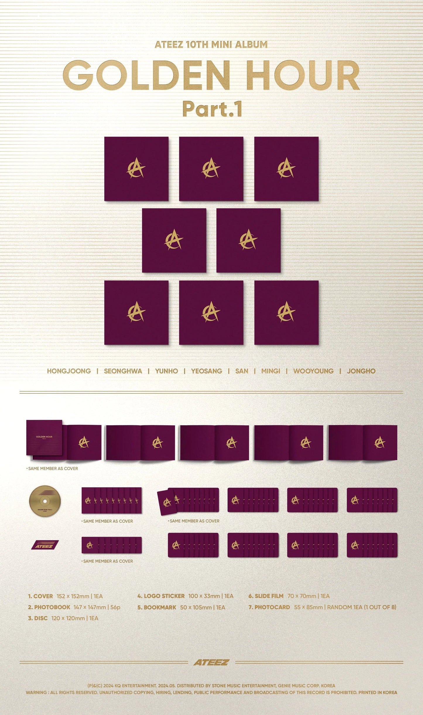 ATEEZ - 10TH MINI ALBUM [GOLDEN HOUR : Part.1] DIGIPAK Ver.