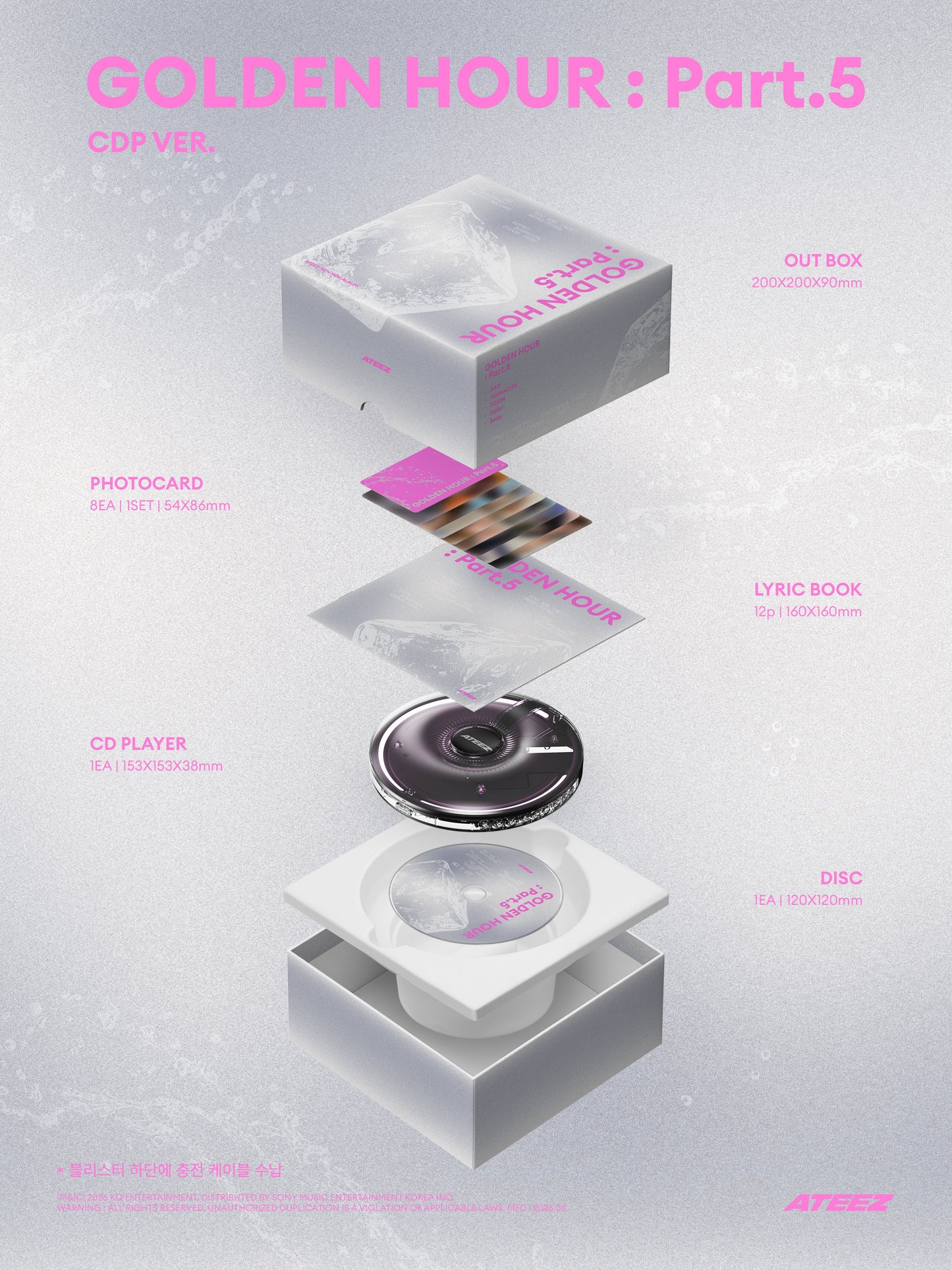 [ON BACK-ORDER] [SHIPS IN 2-3 WEEKS] ATEEZ - GOLDEN HOUR : PART.5 14TH MINI ALBUM CDP Ver.