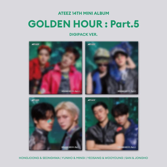 [ON BACK-ORDER] [SHIPS IN 2-3 WEEKS] ATEEZ - 14th Mini Album GOLDEN HOUR : PART.5 Digipack Unit Ver. (Unit & POB Choice)