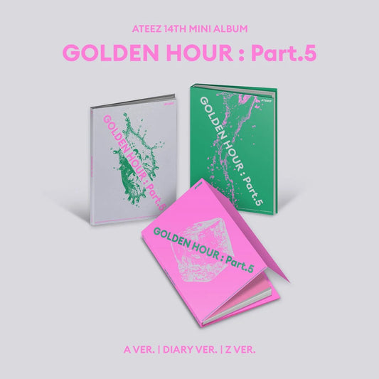 [ON BACK-ORDER] [SHIPS IN 2-3 WEEKS] ATEEZ - 14th Mini Album GOLDEN HOUR : PART.5 Standard Ver. (Version & POB Choice)