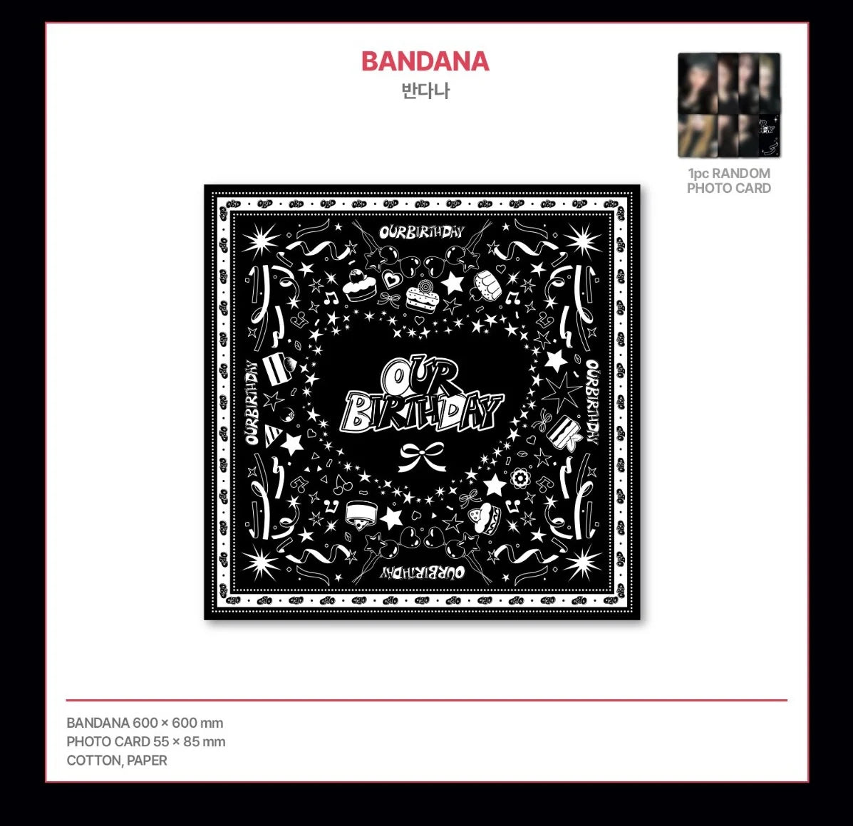 [PREORDER] [SHIPS IN NOV-DEC] OURBIRTHDAY - [OUR BIRTHDAY POP UP OFFICIAL MD] BANDANA