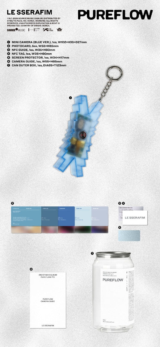 [PREORDER] LE SSERAFIM - PUREFLOW 2ND ALBUM WEVERSE SHOP GIFT MINI CAMERA BLUE Ver.