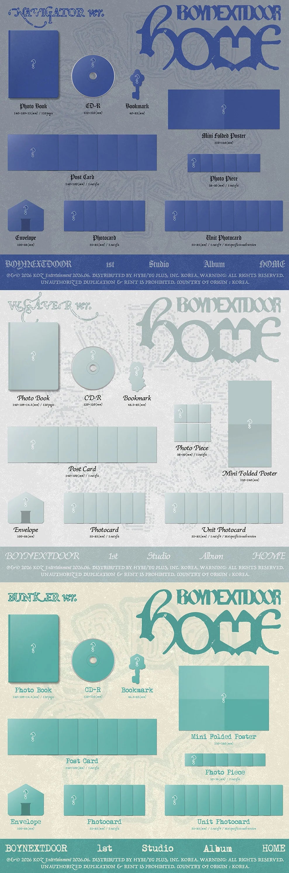 [PREORDER] BOYNEXTDOOR - HOME 1ST STUDIO Album Standard (Random)